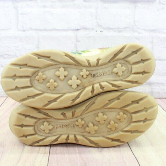 Timberland Cream Floral Print Insulated Knee High Rain Boots Size 7 M - Picture 9 of 9